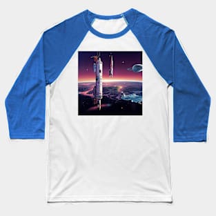 Interplanetary Spaceport Baseball T-Shirt